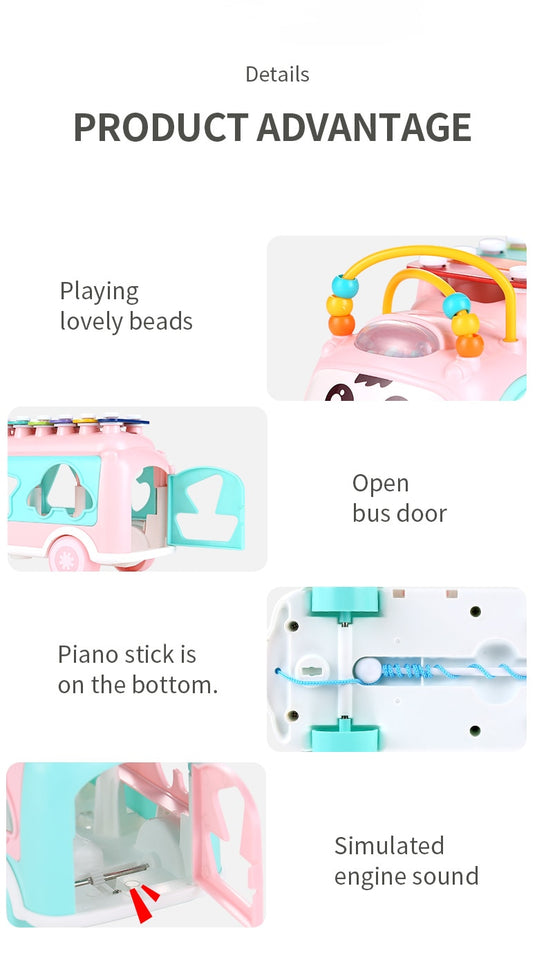 Sorting, Nesting Stacking Bus Toy Birth Baby
