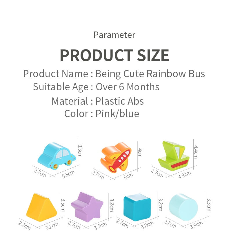 Sorting, Nesting Stacking Bus Toy Birth Baby