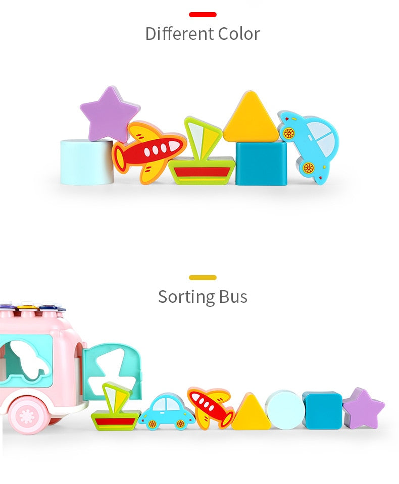 Sorting, Nesting Stacking Bus Toy Birth Baby