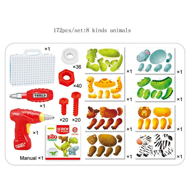 Educational Screwing Blocks Screws